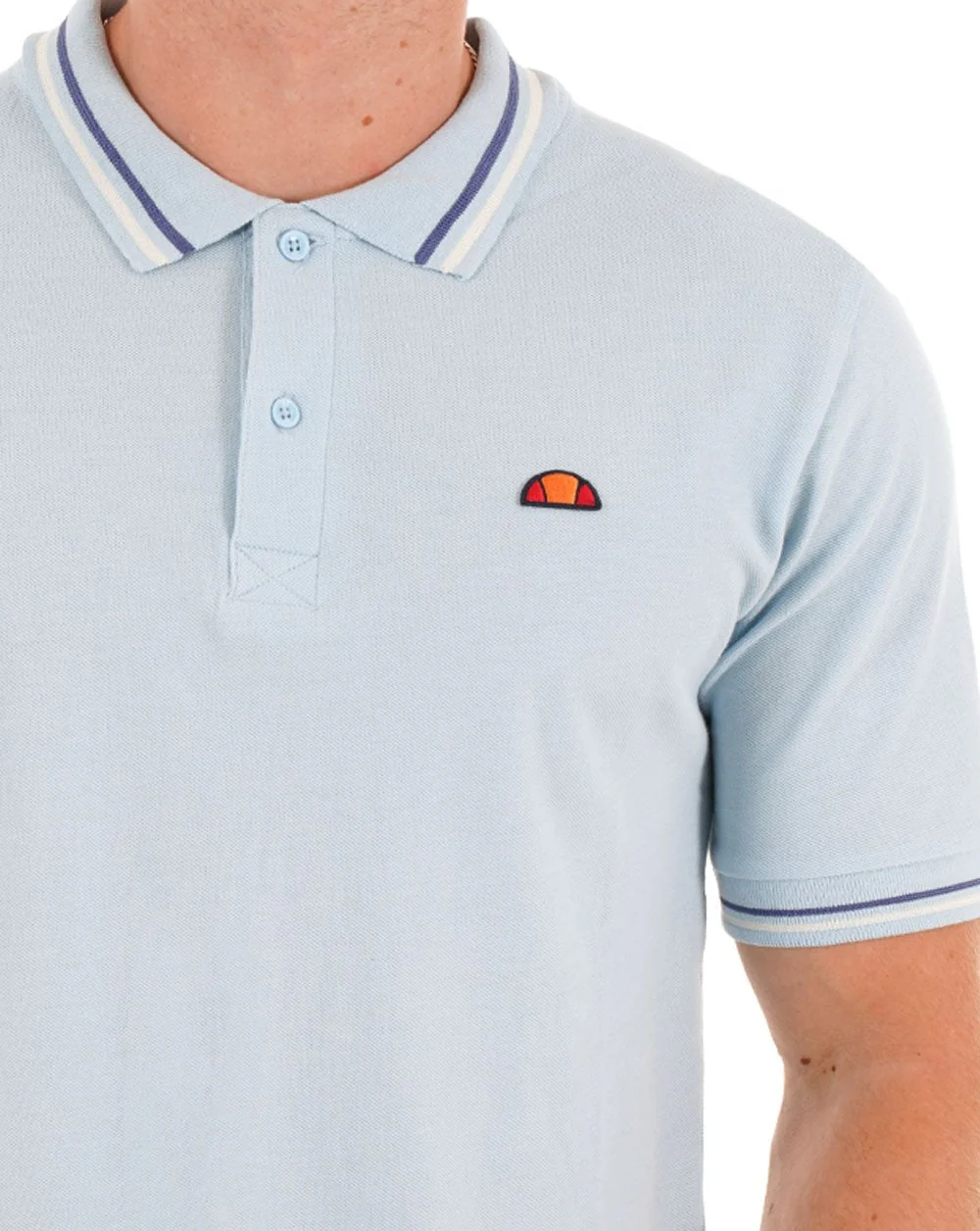 Ellesse Tipped Polo Shirt Light Blue - Image 2