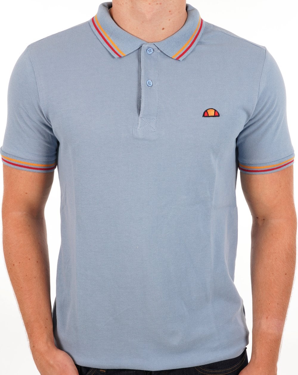 Ellesse Tipped Polo Shirt Light Blue - Image 3