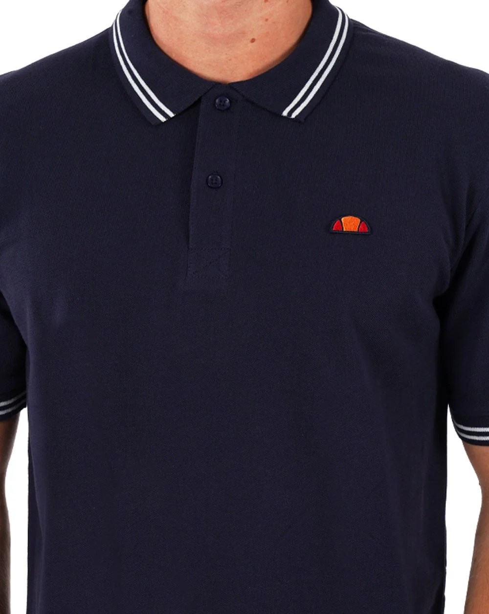 Ellesse Tipped Polo Shirt Navy/White - Image 2