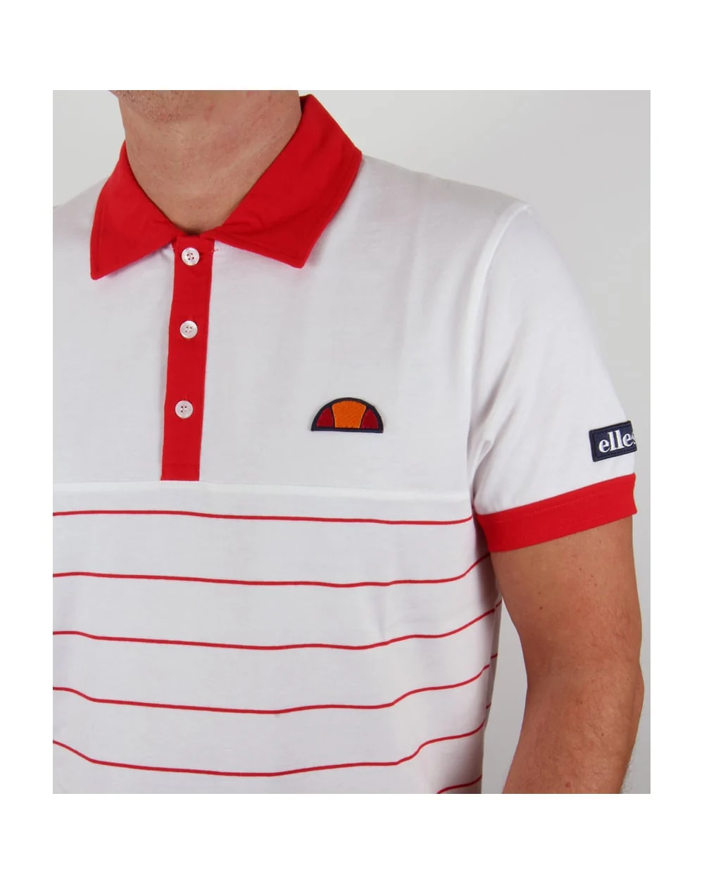 Ellesse Torre Premium Polo Shirt White/red - Image 3