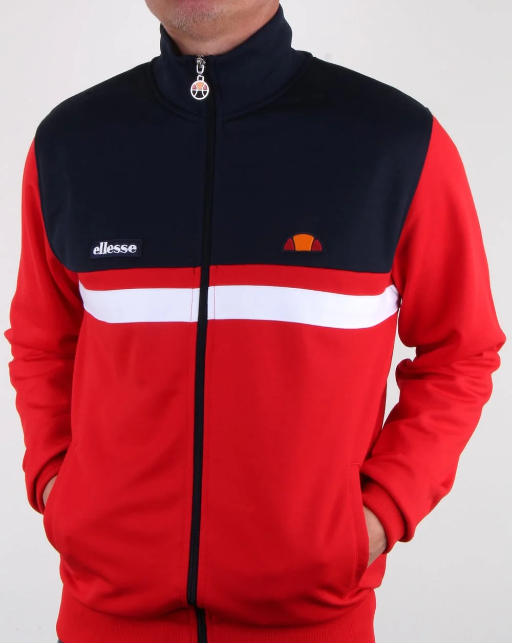 Ellesse Trasimeno II Track Top Red/Navy - Image 2