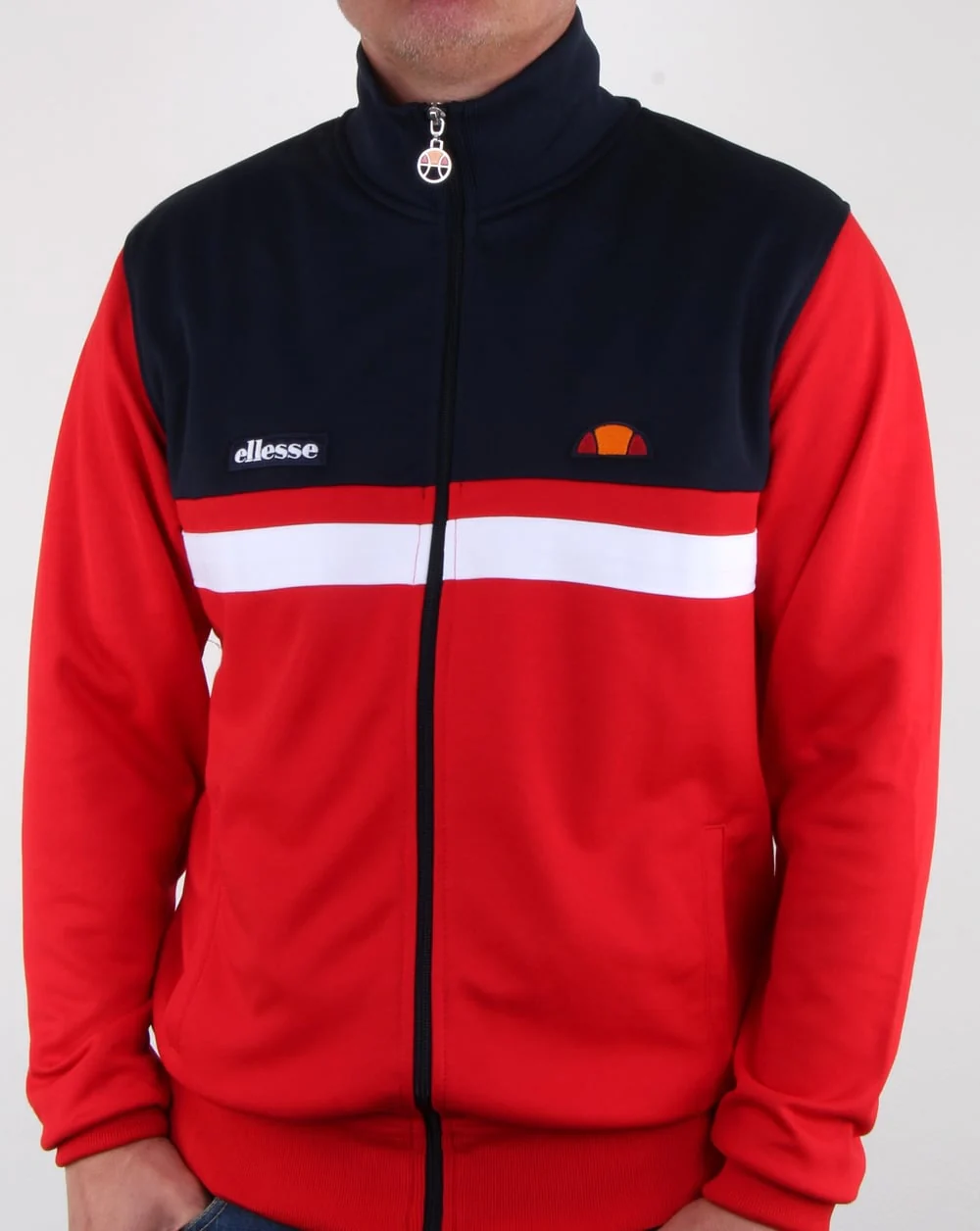 Ellesse Trasimeno II Track Top Red/Navy - Image 3