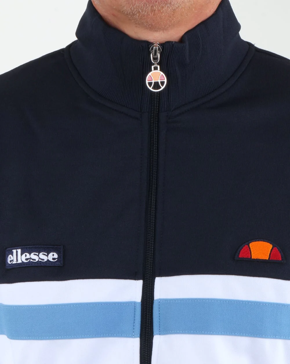 Ellesse Trasimeno II Track Top White/Navy - Image 3