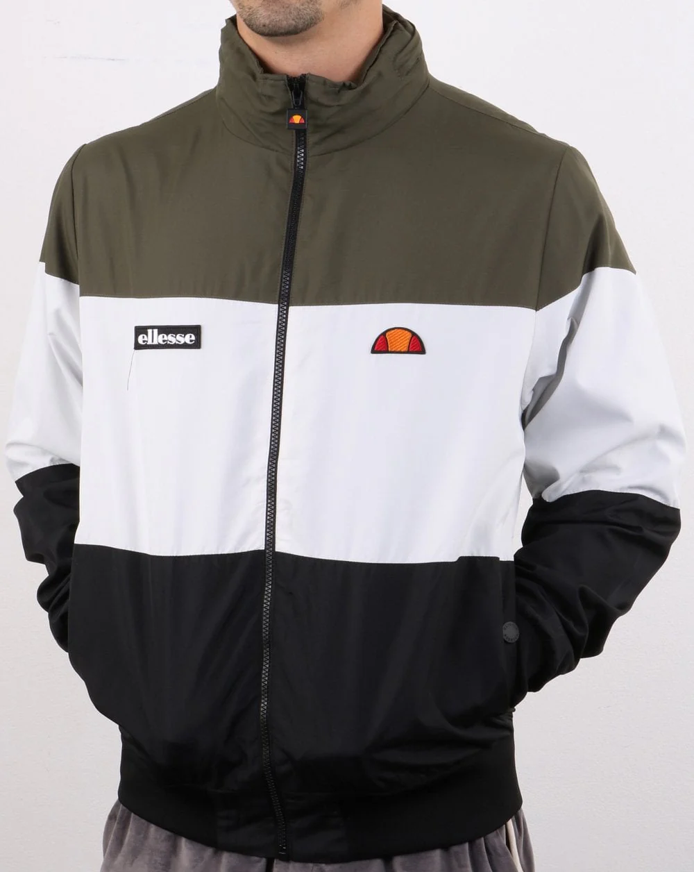 Ellesse Tri Col Jacket Khaki - Image 3