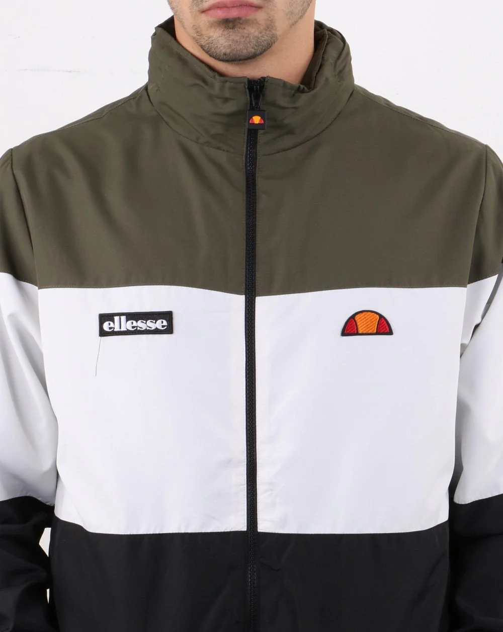 Ellesse Tri Col Jacket Khaki - Image 4