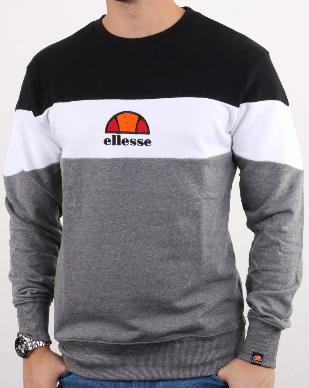 Ellesse Tri Sweatshirt Grey/white/black