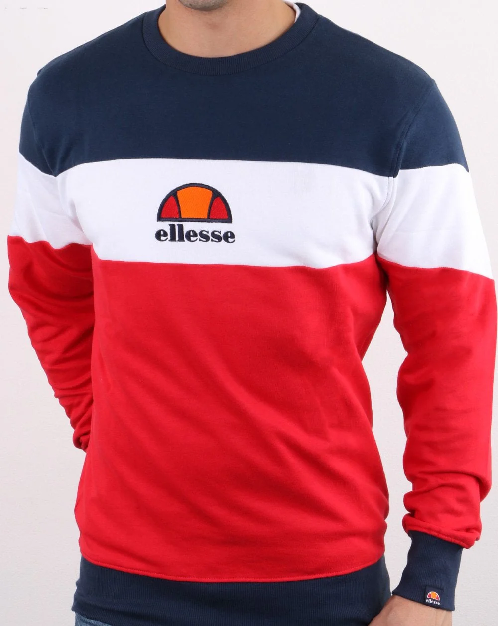 Ellesse Tri Sweatshirt Red/White/Navy - Image 2