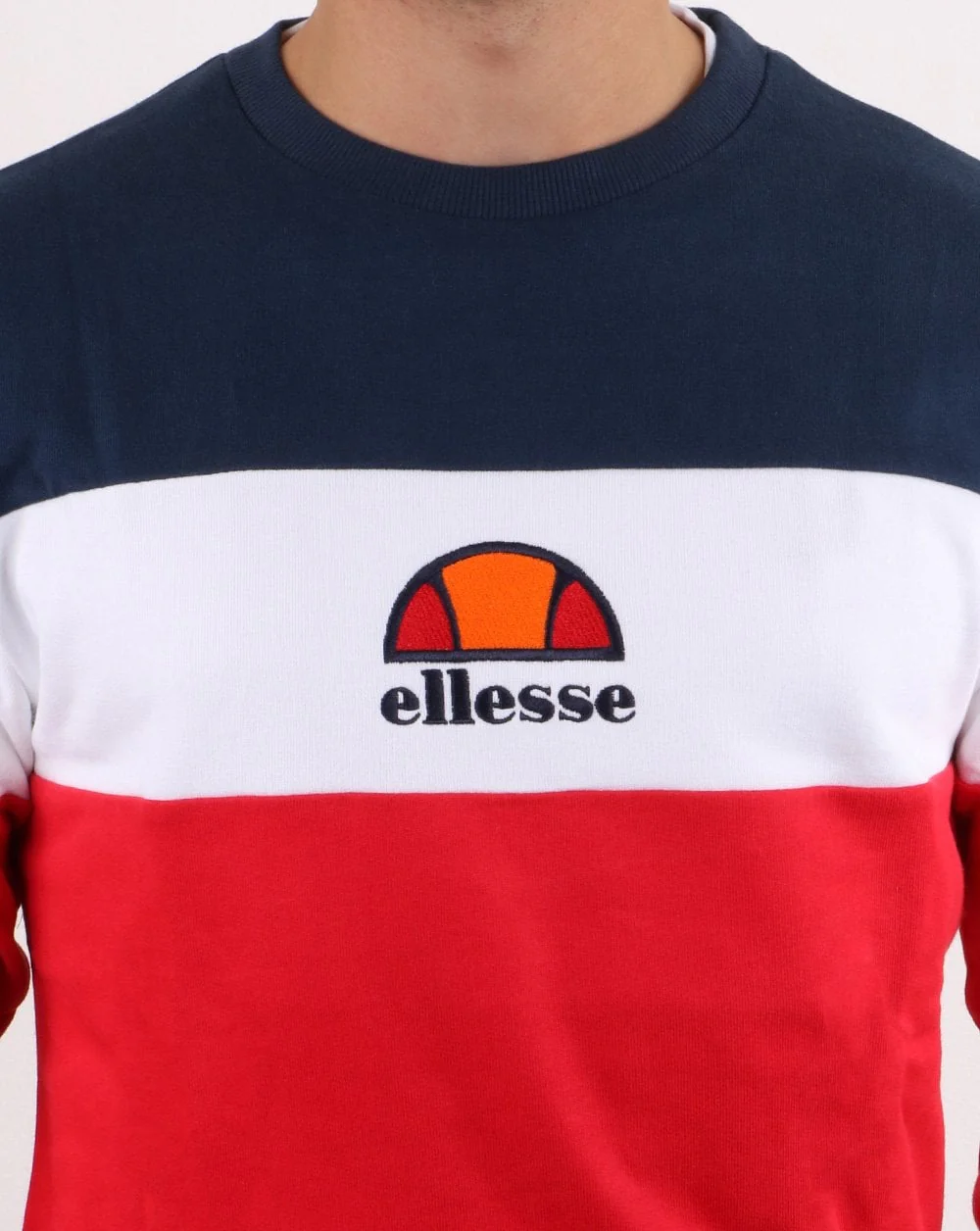 Ellesse Tri Sweatshirt Red/White/Navy - Image 3