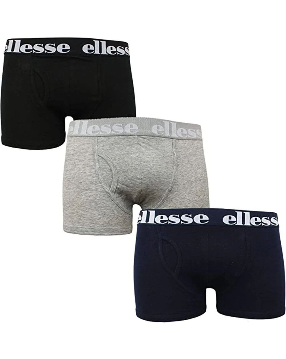 Ellesse Triple Pack Boxers Black/grey/navy