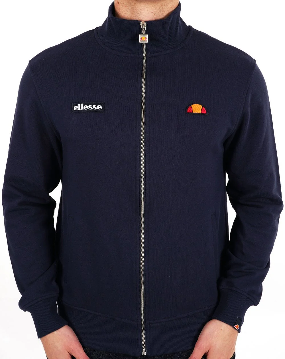 Ellesse Twin Badge Cotton Zip Top Navy