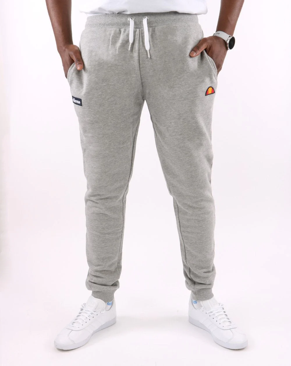 Ellesse Twin Badge Jog Pants Grey Marl - Image 2