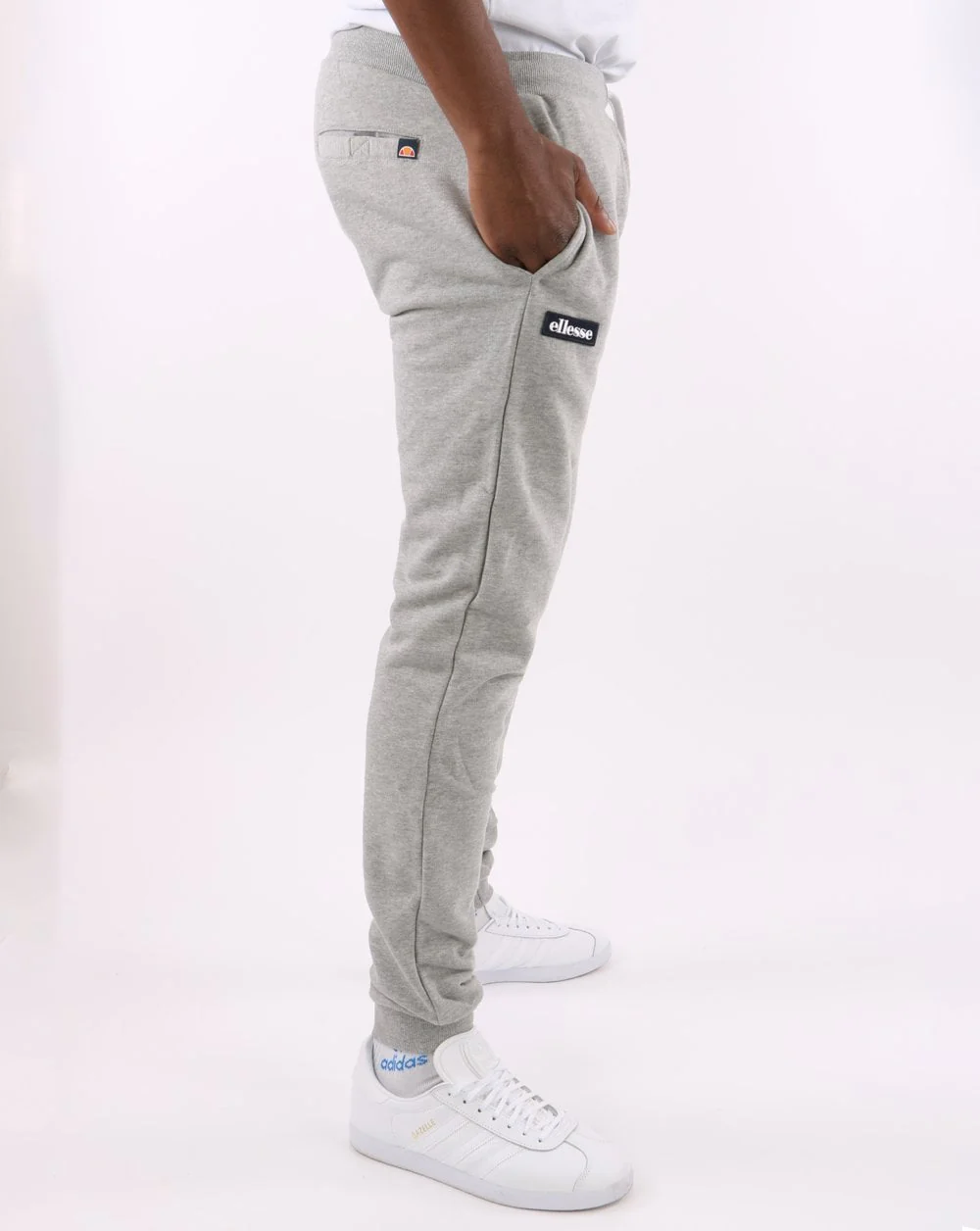 Ellesse Twin Badge Jog Pants Grey Marl - Image 5