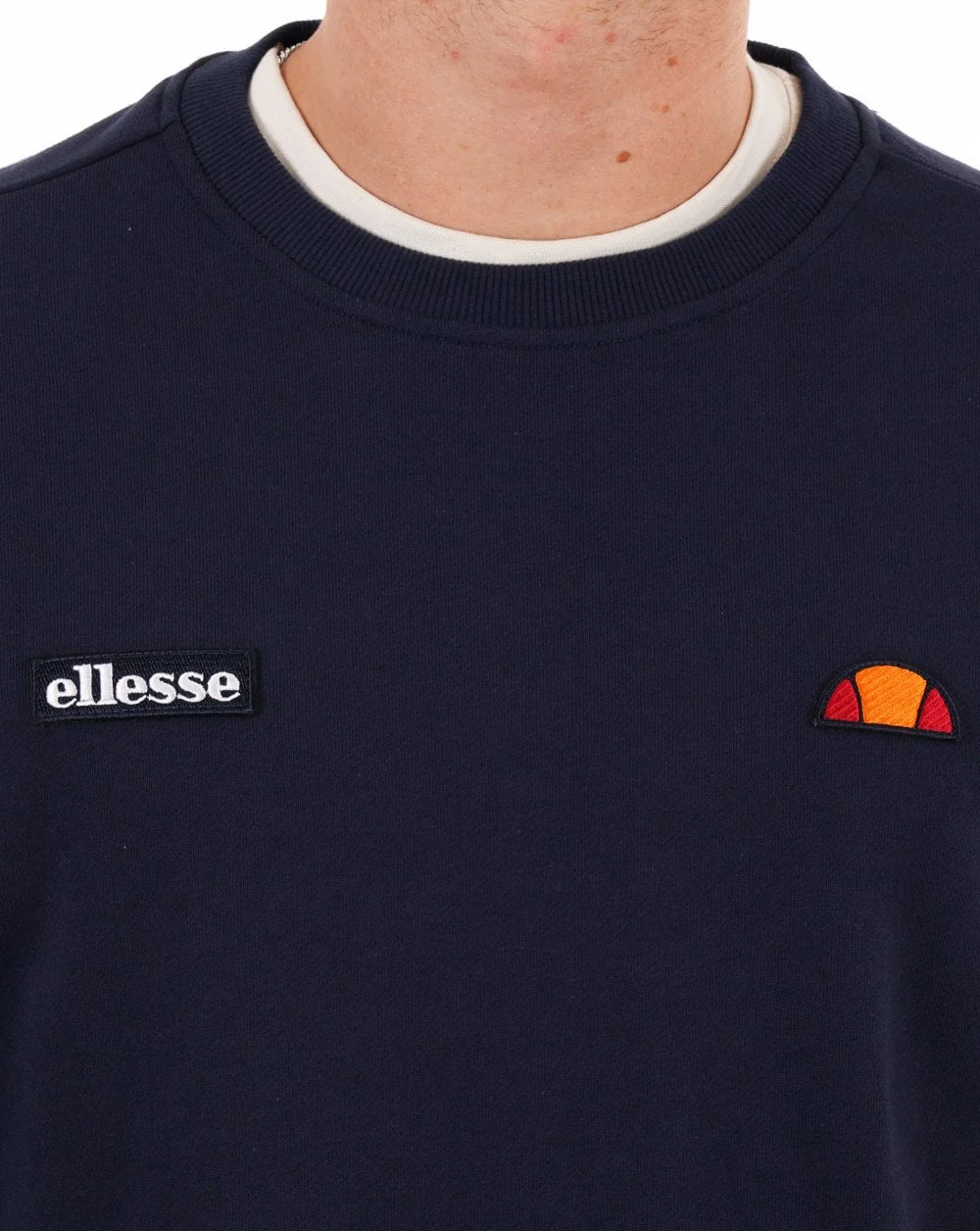 Ellesse Twin Badge Sweatshirt Navy - Image 2