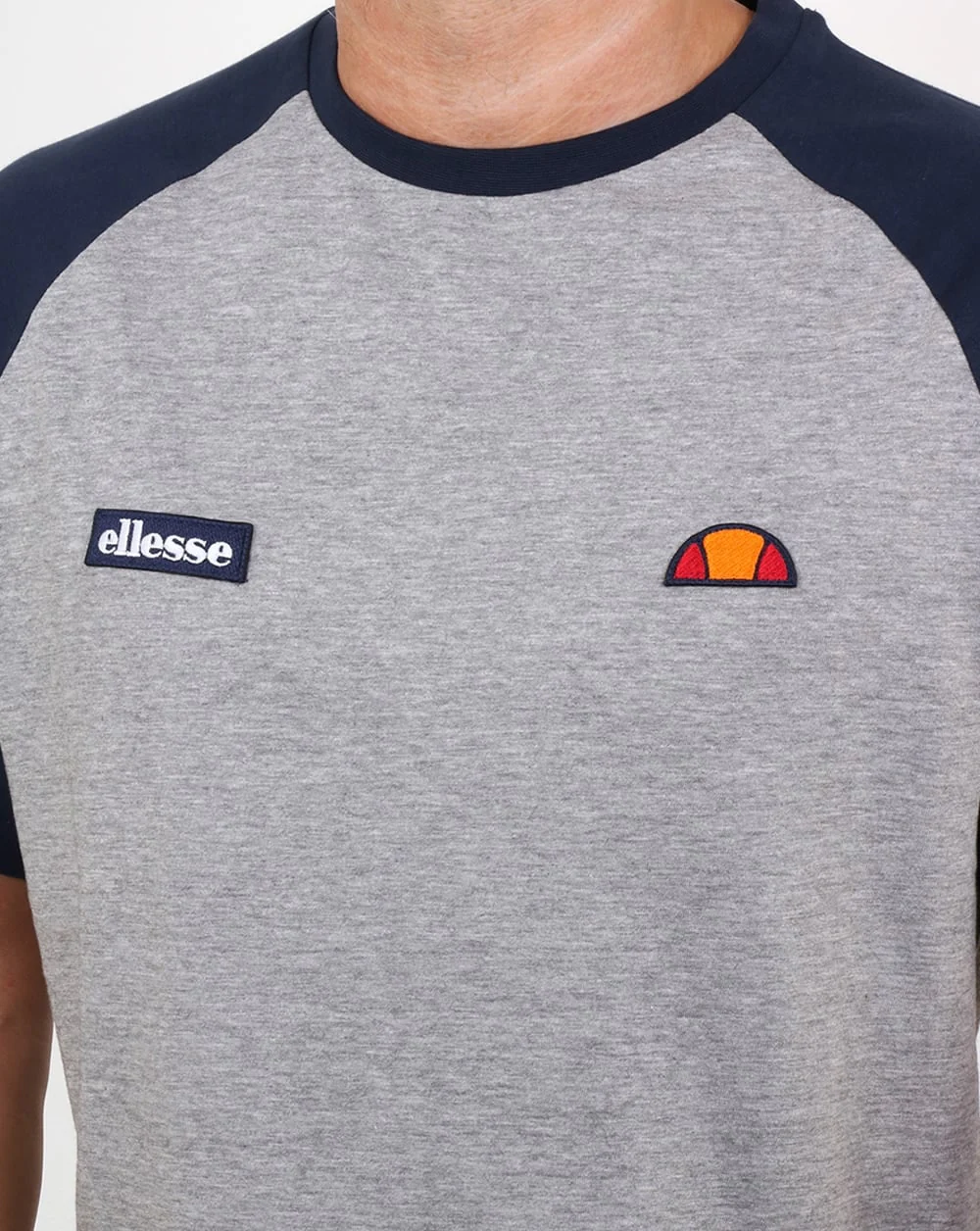 Ellesse Twin Logo T Shirt Athletic Grey/Navy - Image 3