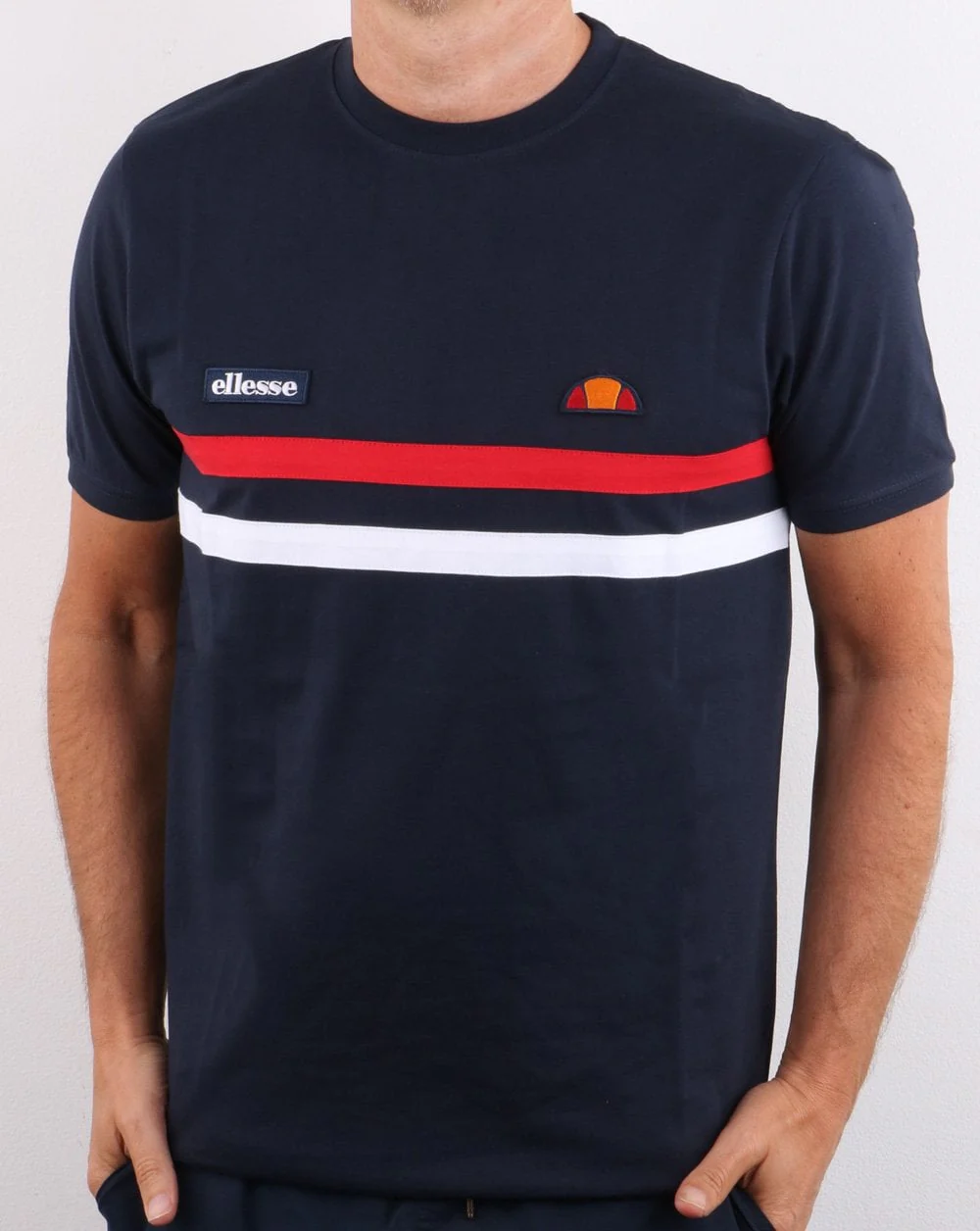 Ellesse Two Stripe T Shirt Navy - Image 2