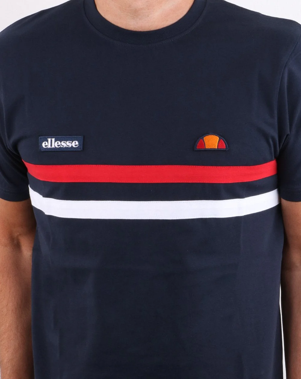 Ellesse Two Stripe T Shirt Navy - Image 3