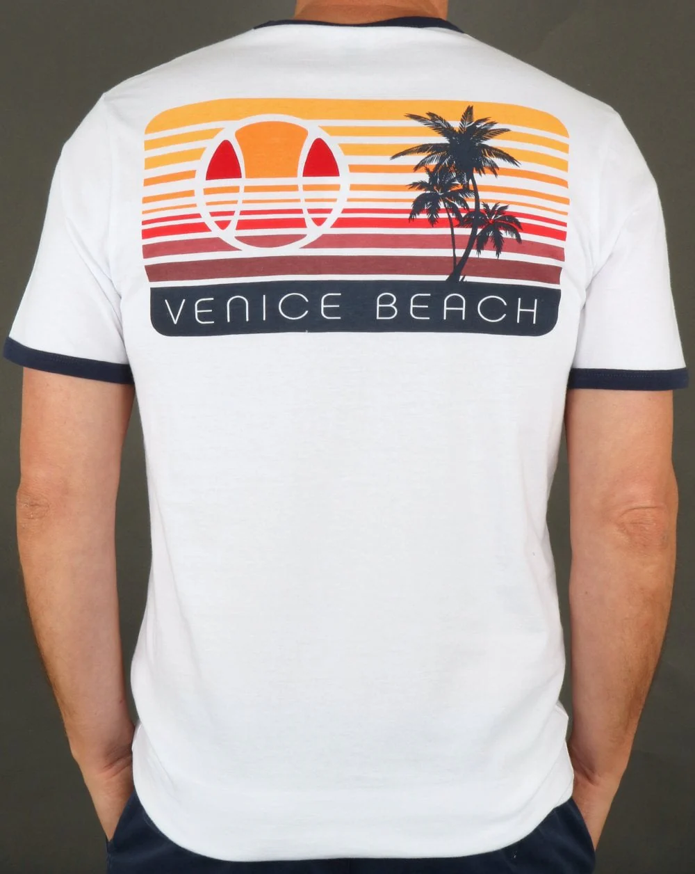 Ellesse Venice Back Print T Shirt White - Image 3
