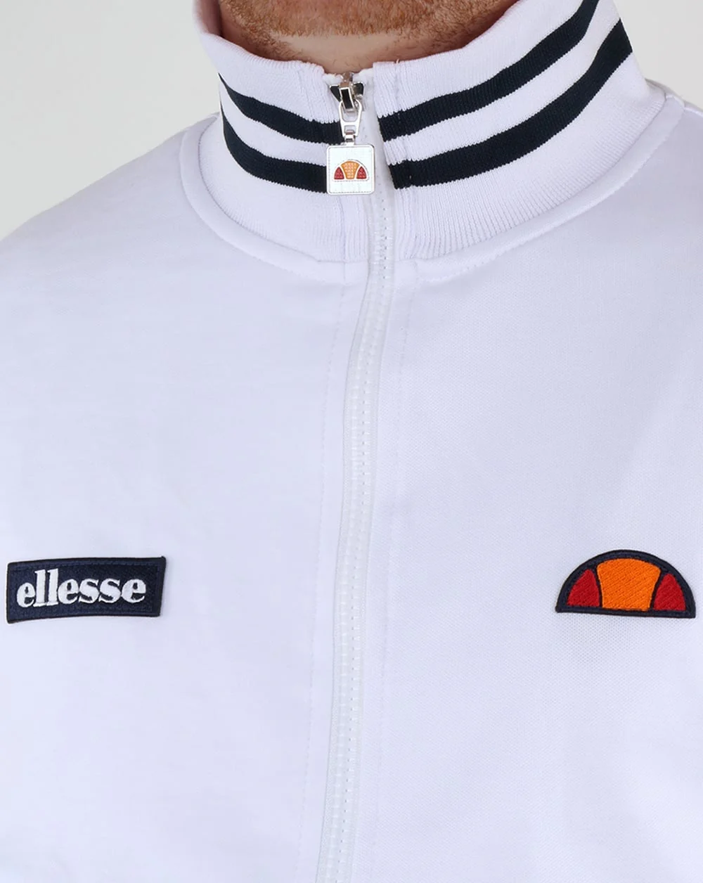 Ellesse Vilas Milan Track Top White/Navy - Image 2
