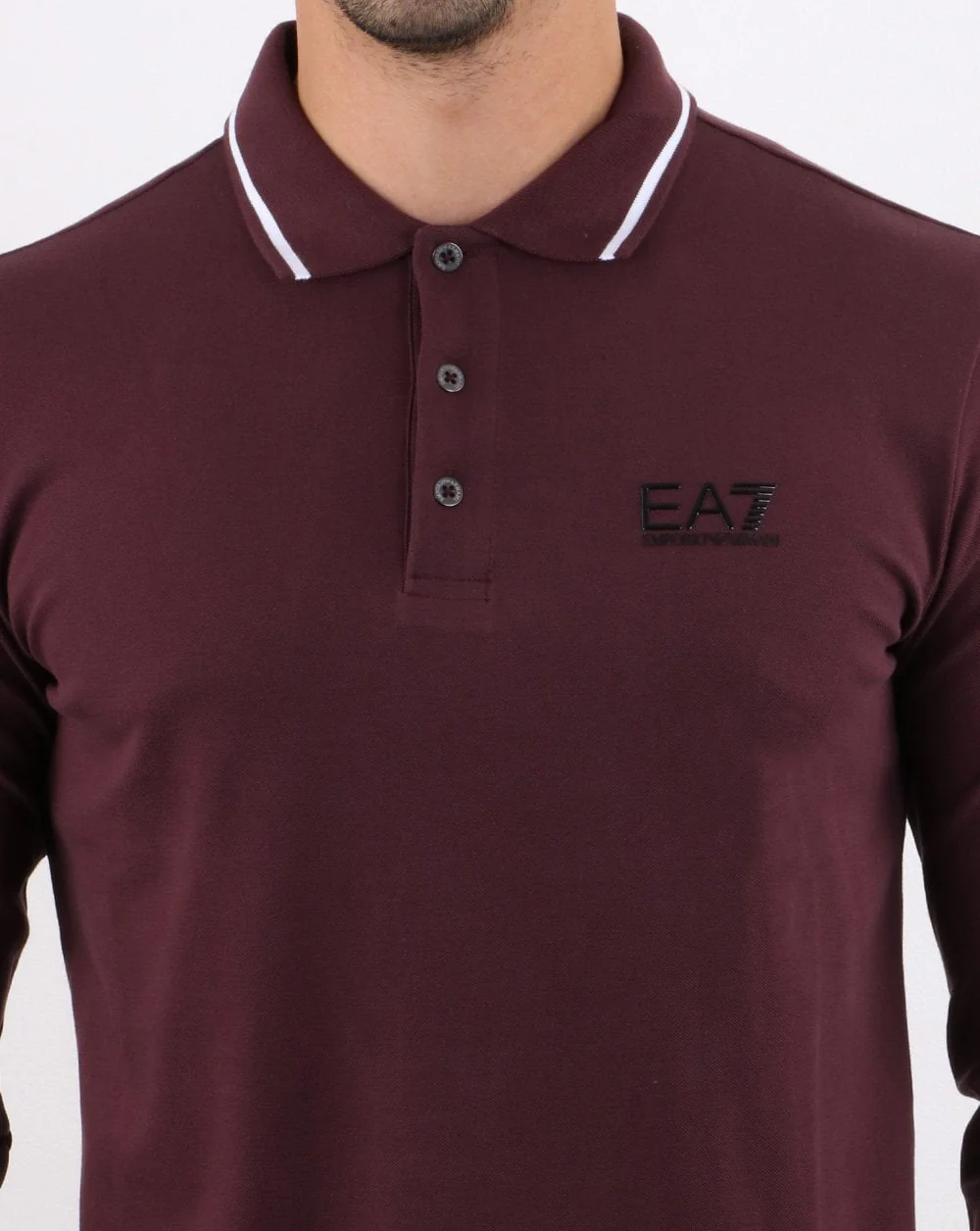 Empori Armani EA7 Polo Shirt Deep Burgundy - Image 2