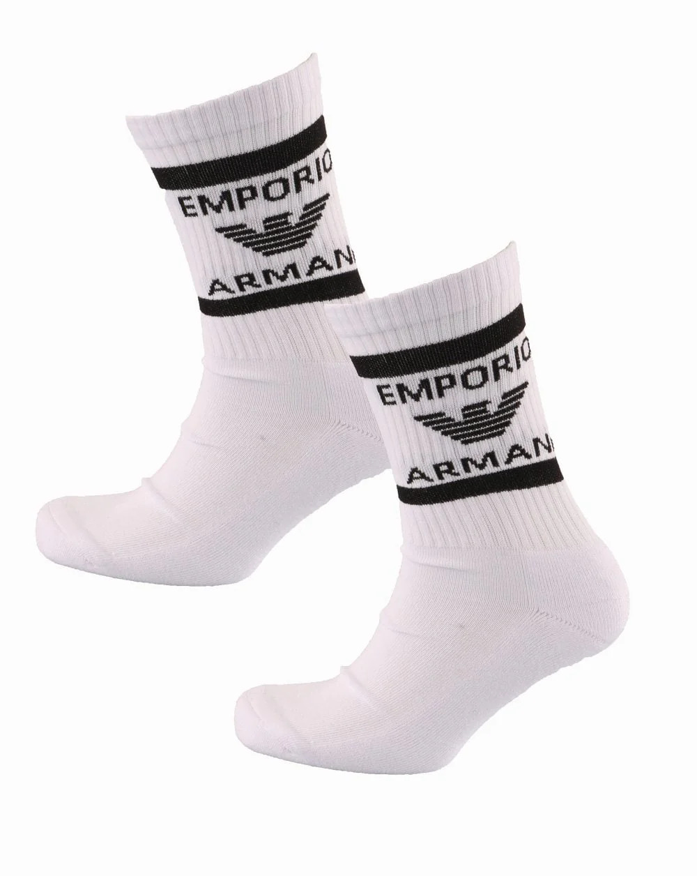 Emporio Armani 2 Pack Socks White - Image 3