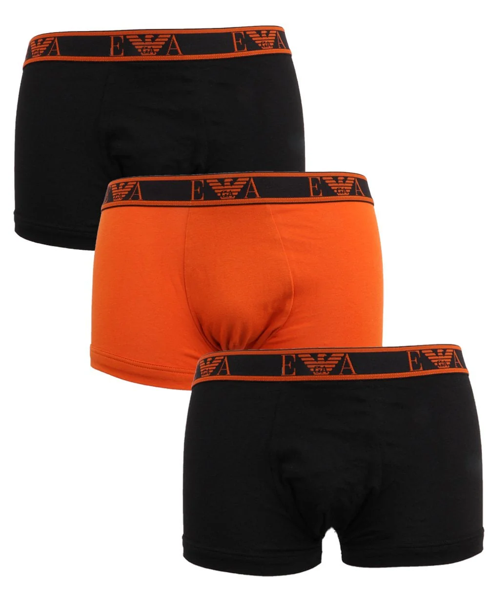 Emporio Armani 3 Pack Boxer Shorts Black/orange - Image 2