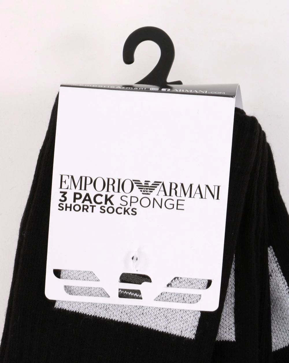Emporio Armani 3 Pack Socks Black - Image 2