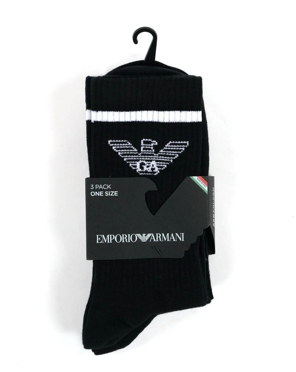 Emporio Armani 3 Pack Socks Black/white - Image 2