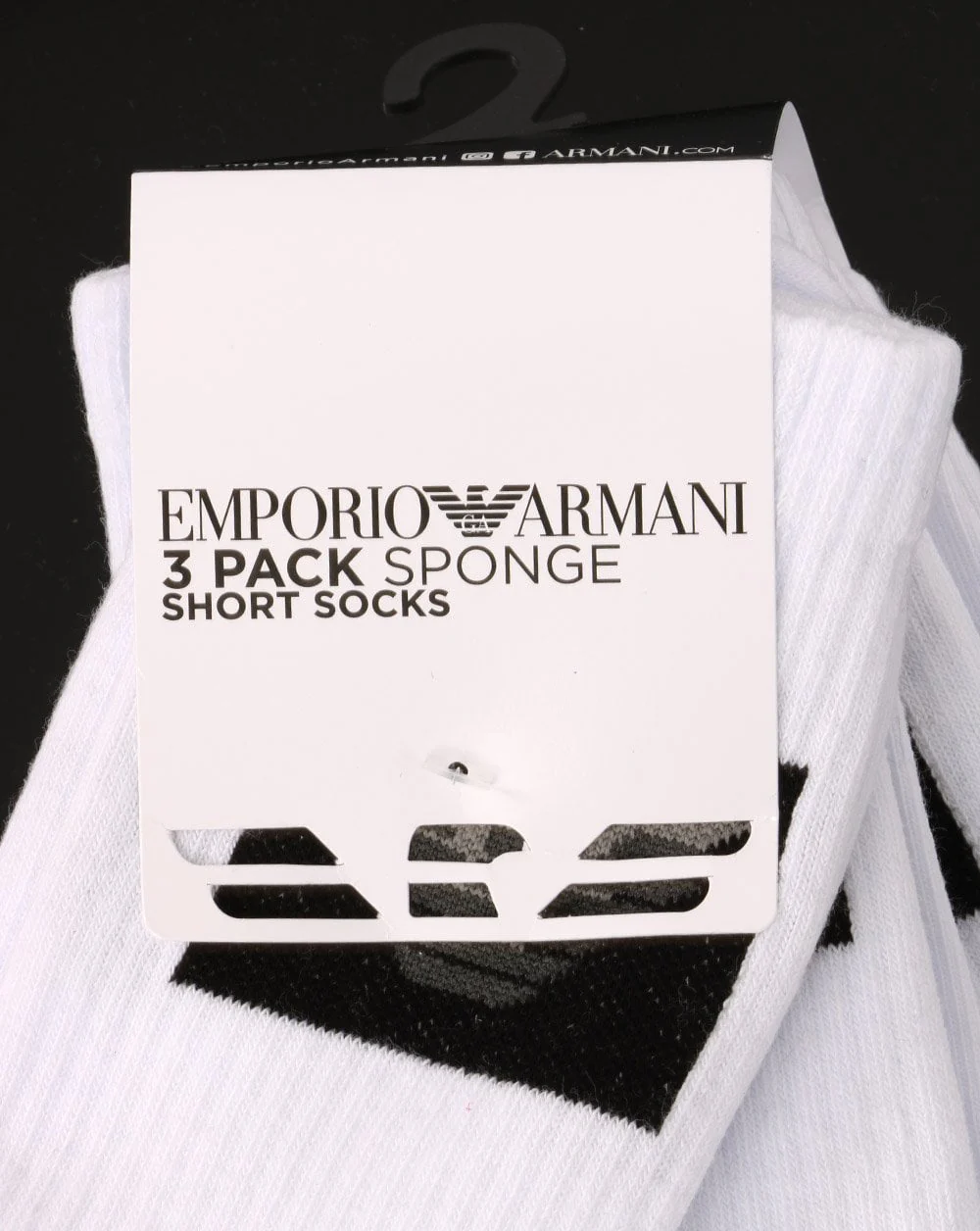 Emporio Armani 3 Pack Socks White - Image 2