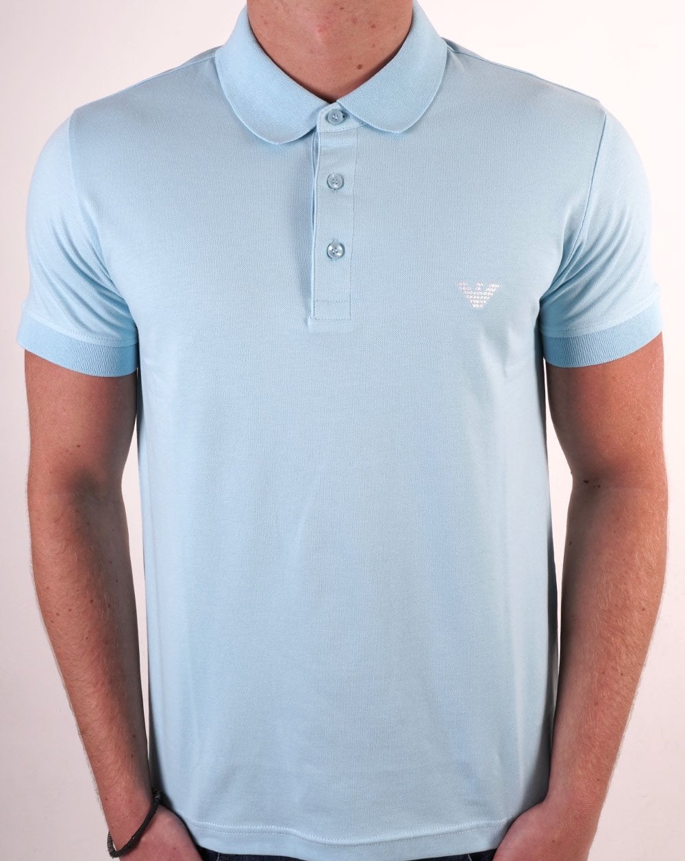 Emporio Armani Beach Polo Shirt Light Blue - Image 3