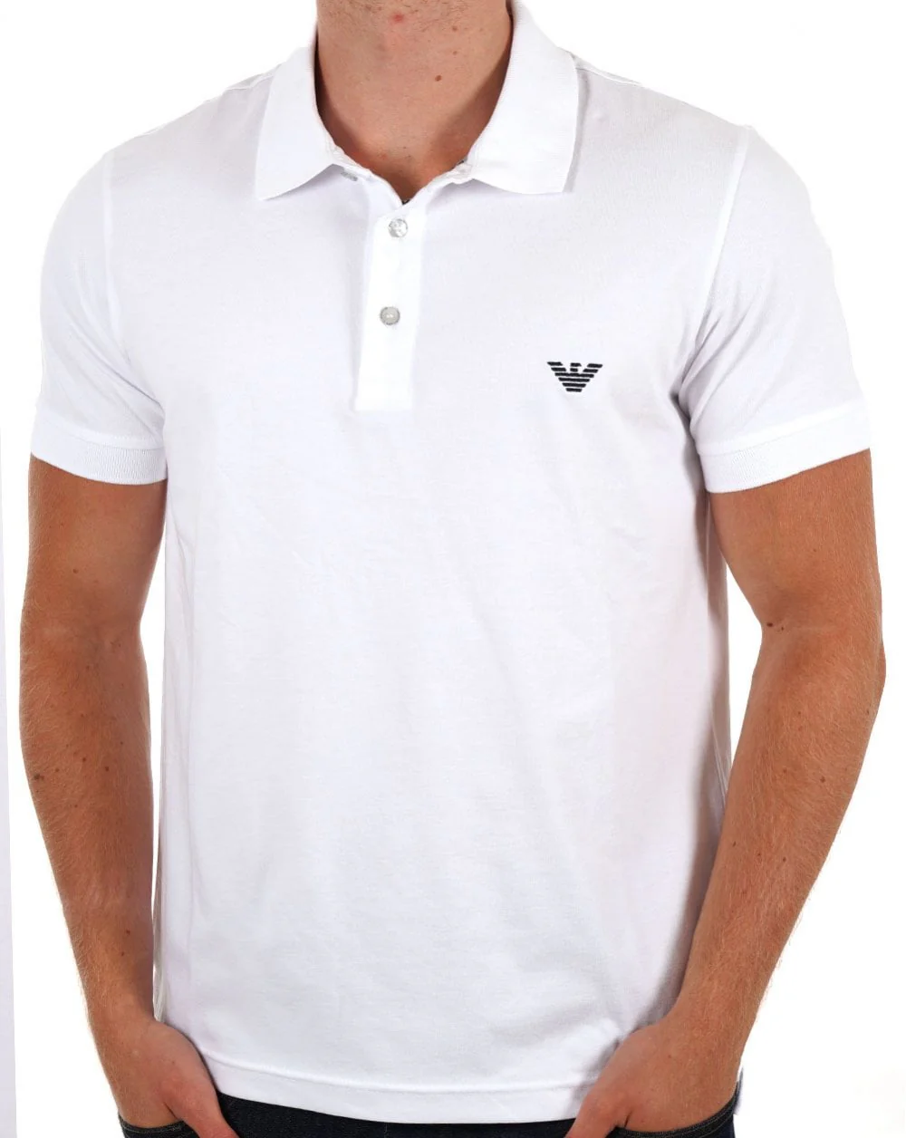 Emporio Armani Beach Polo Shirt White - Image 3