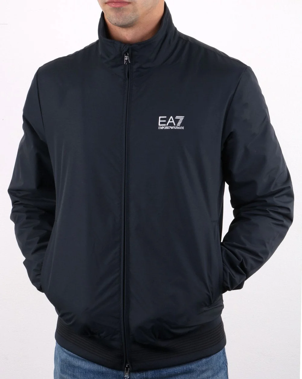 Emporio Armani Ea7 Bomber Jacket Navy/silver - Image 3
