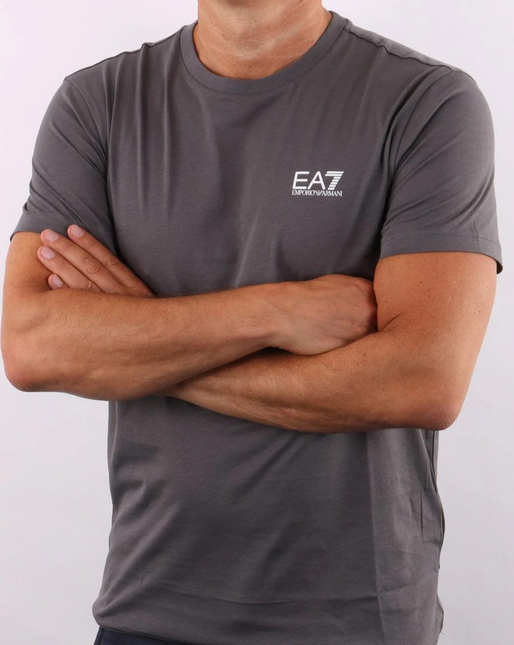 Emporio Armani EA7 Classic T Shirt Charcoal Grey - Image 3