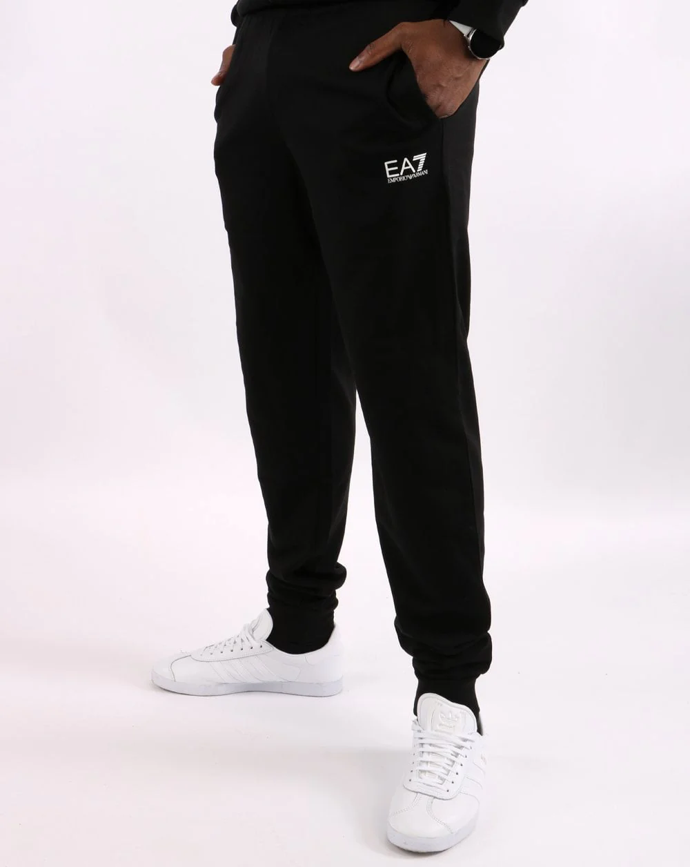 Emporio Armani EA7 Hooded Tracksuit Black/White - Image 3