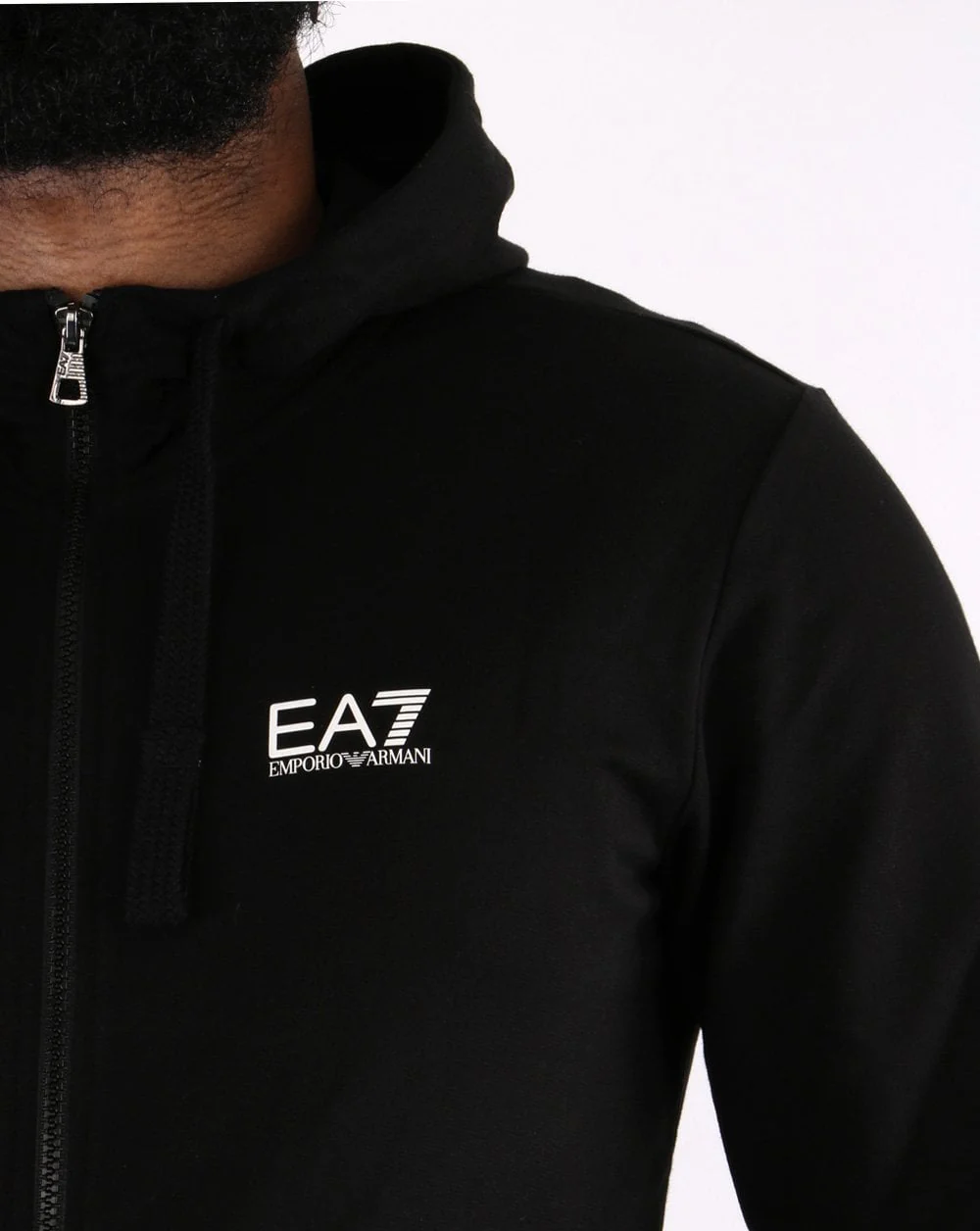 Emporio Armani EA7 Hooded Tracksuit Black/White - Image 4
