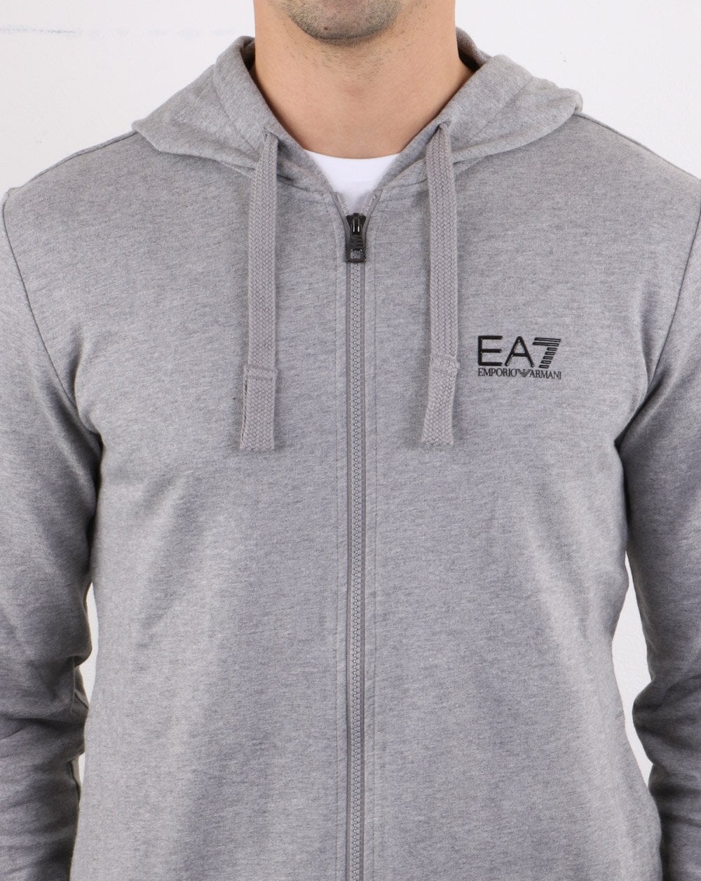 Emporio Armani EA7 Hoodie Grey Marl - Image 4