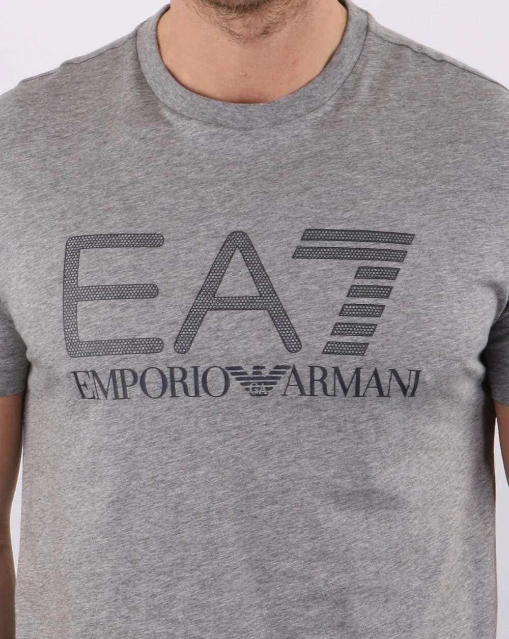 Emporio Armani EA7 Logo T-shirt Grey Marl - Image 2