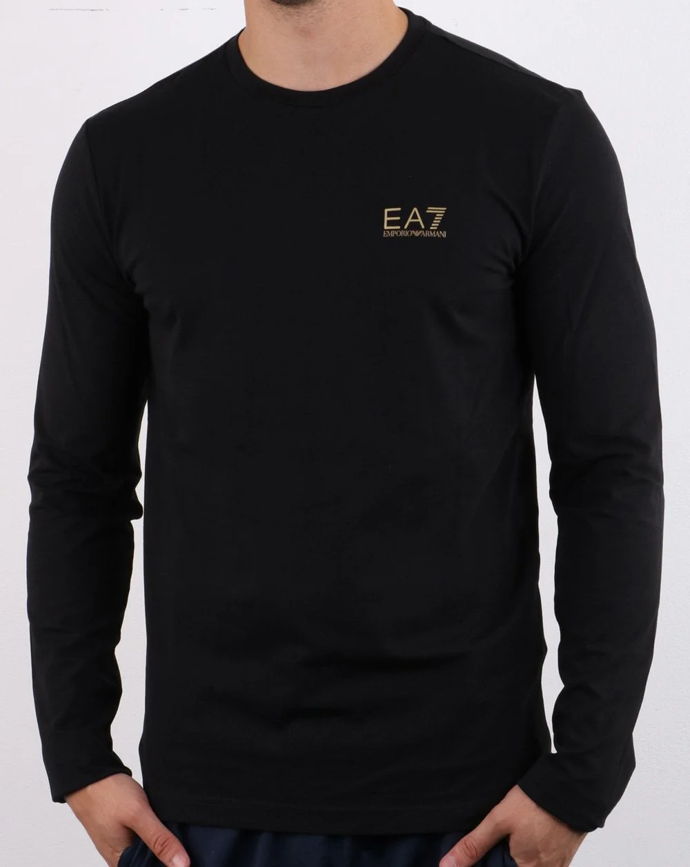 Emporio Armani EA7 Long Sleeve T-shirt Black/Gold
