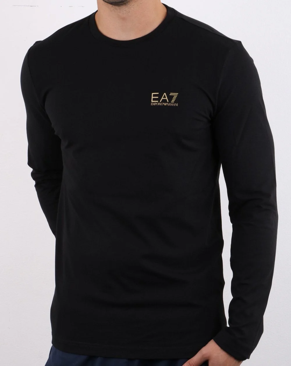 Emporio Armani EA7 Long Sleeve T-shirt Black/Gold - Image 2