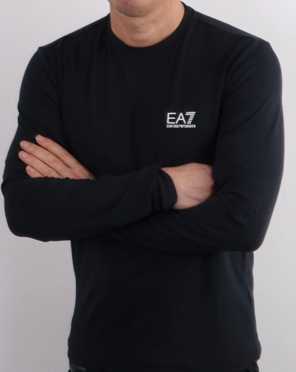 Emporio Armani EA7 Long Sleeve T Shirt Navy - Image 3