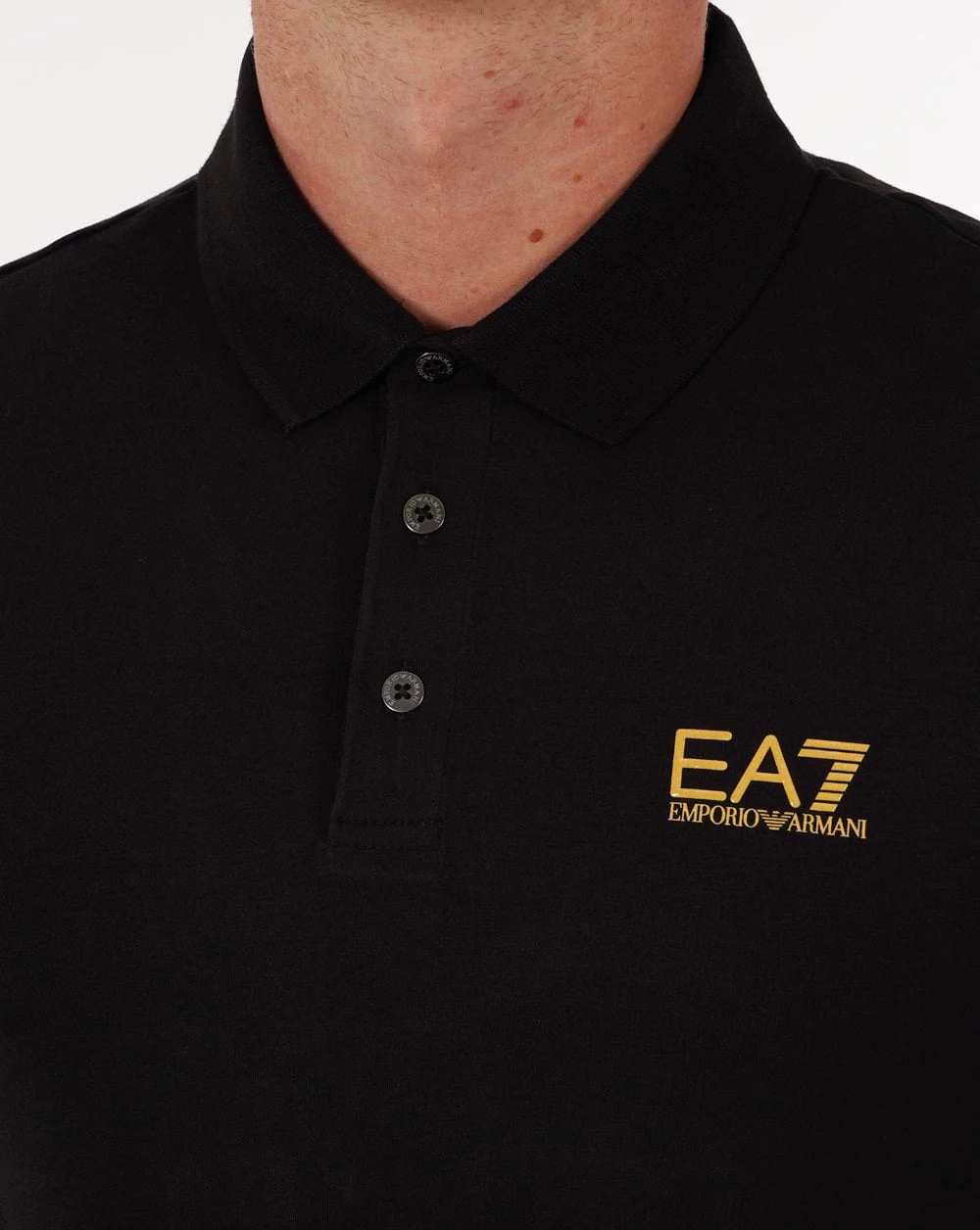 Emporio Armani EA7 Polo Shirt Black/Gold - Image 2