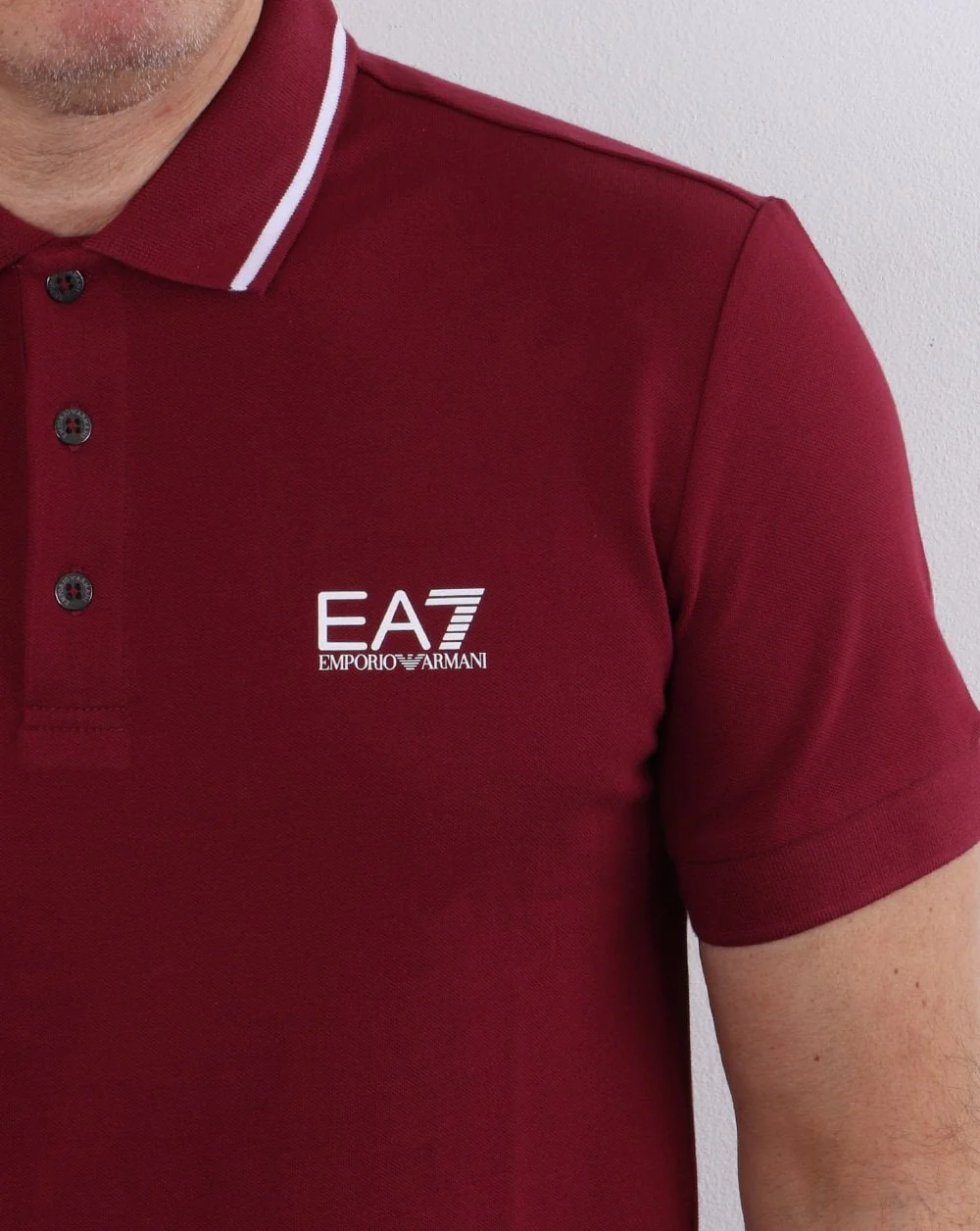 Emporio Armani EA7 Polo Shirt Dark Red - Image 2