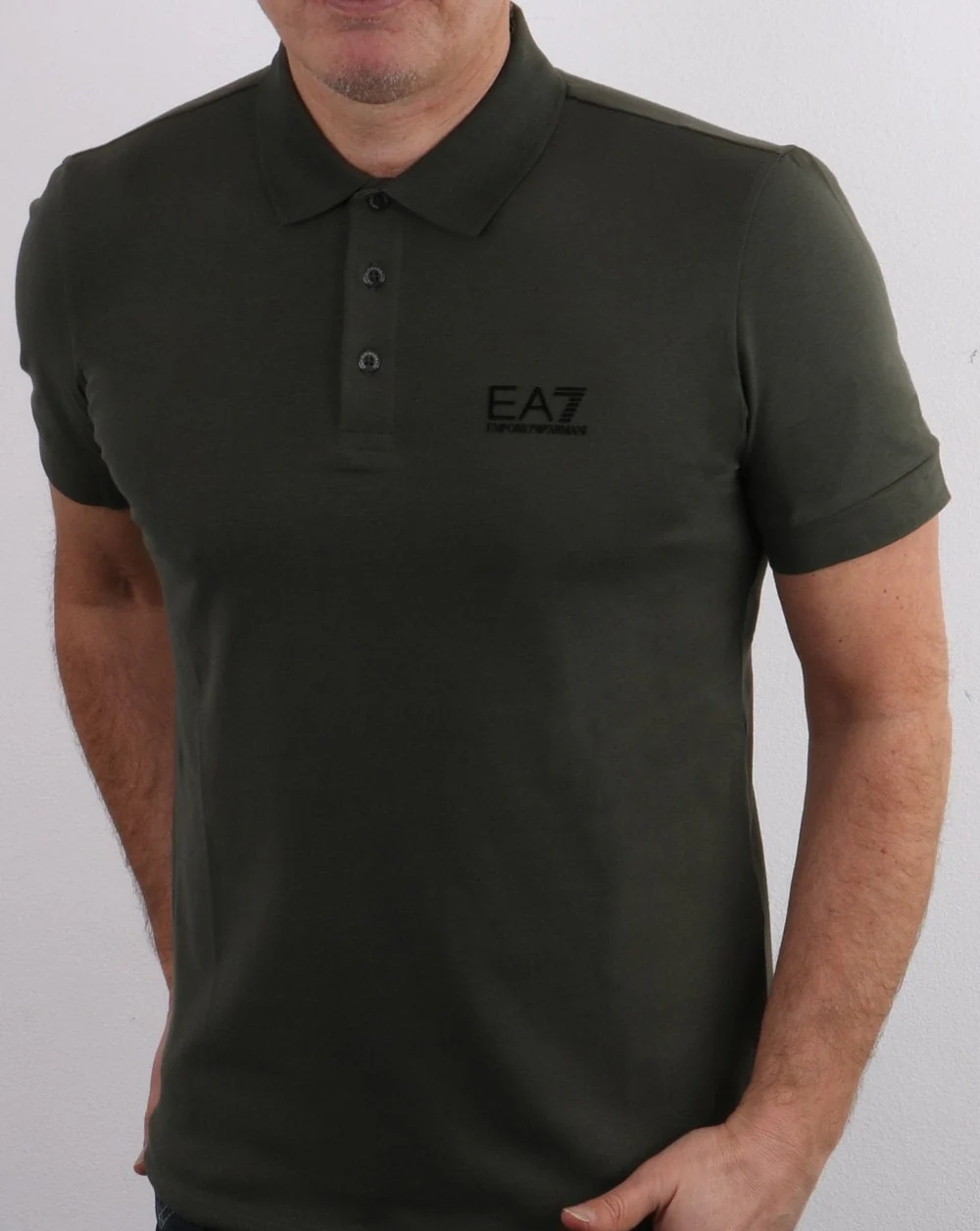 Emporio Armani EA7 Polo Shirt Khaki - Image 3