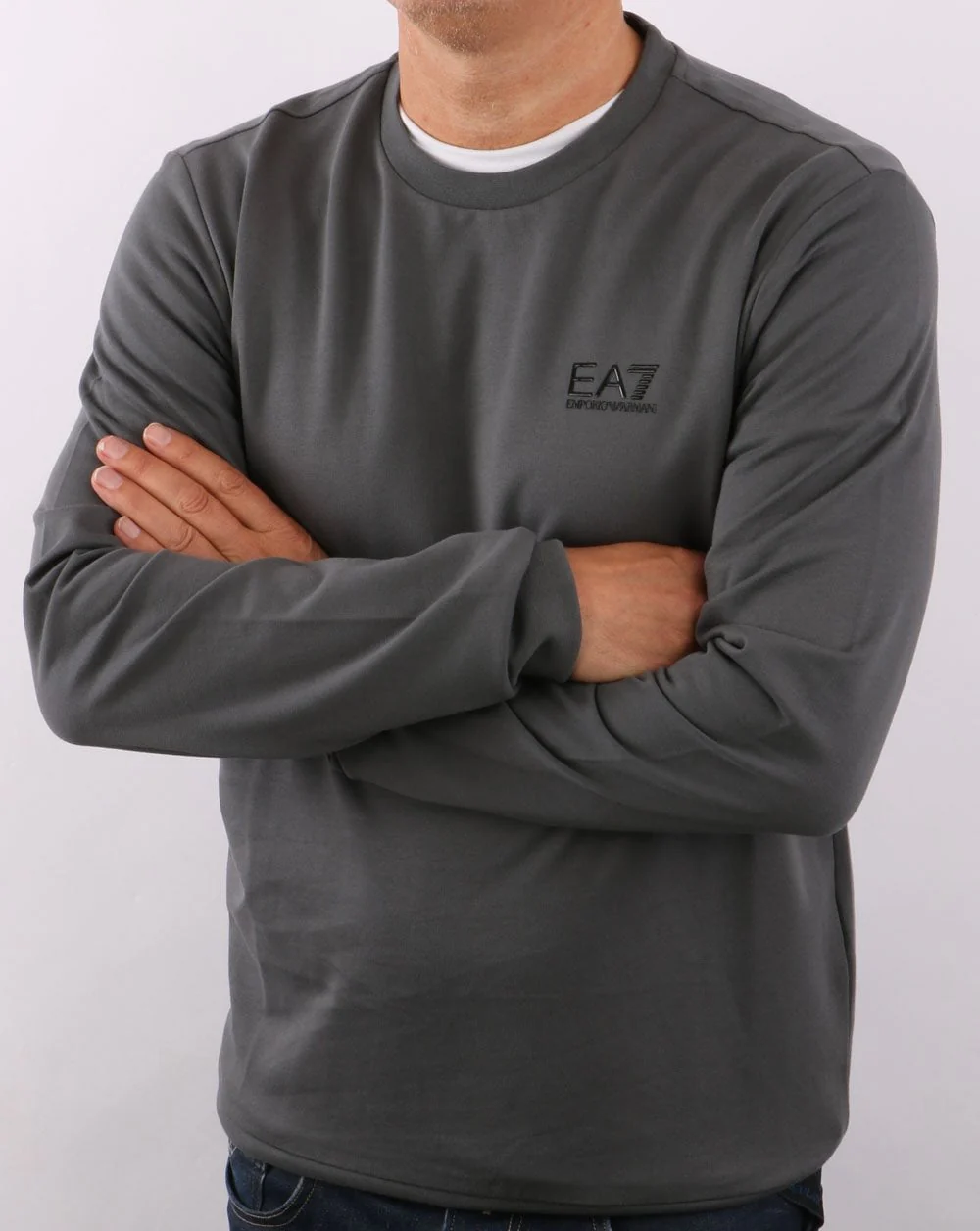 Emporio Armani EA7 Sweatshirt Charcoal Grey - Image 3