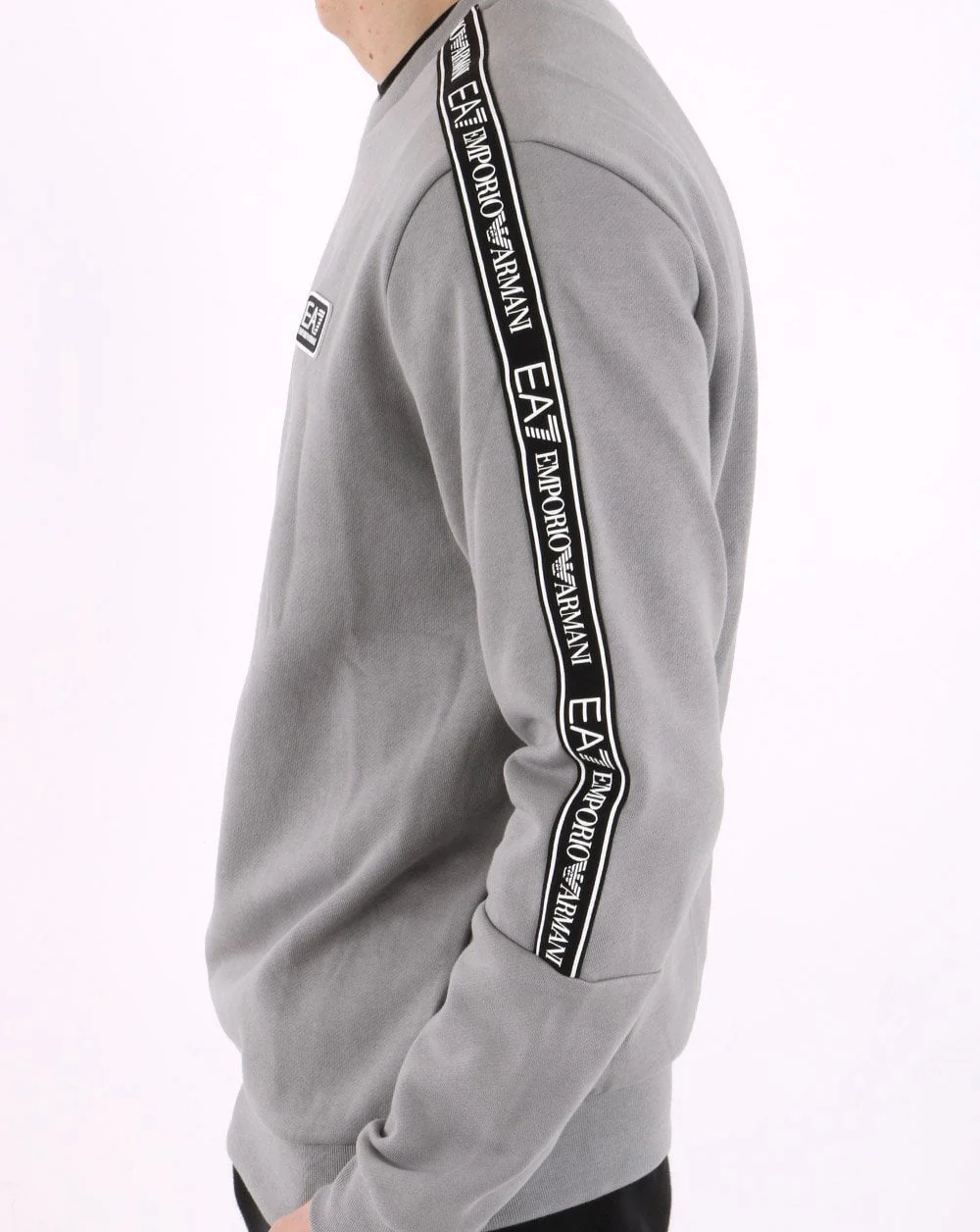 Emporio Armani EA7 Tape Logo Sweatshirt Grey - Image 2