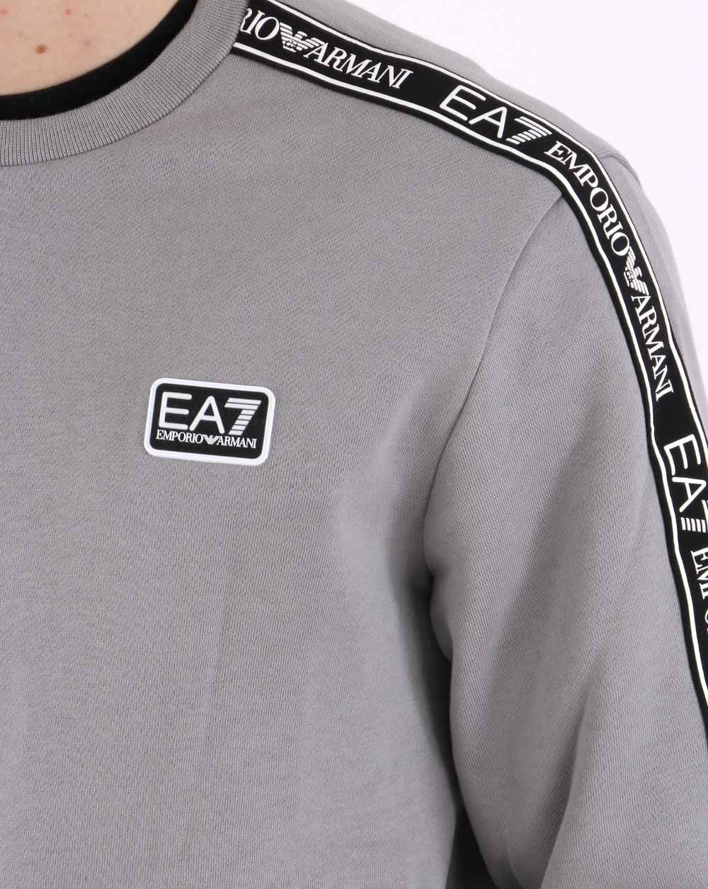 Emporio Armani EA7 Tape Logo Sweatshirt Grey - Image 3