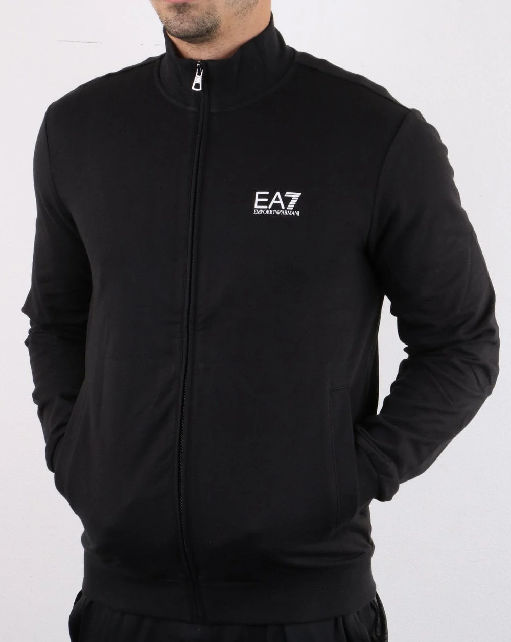 Emporio Armani EA7 Track Top Black - Image 3
