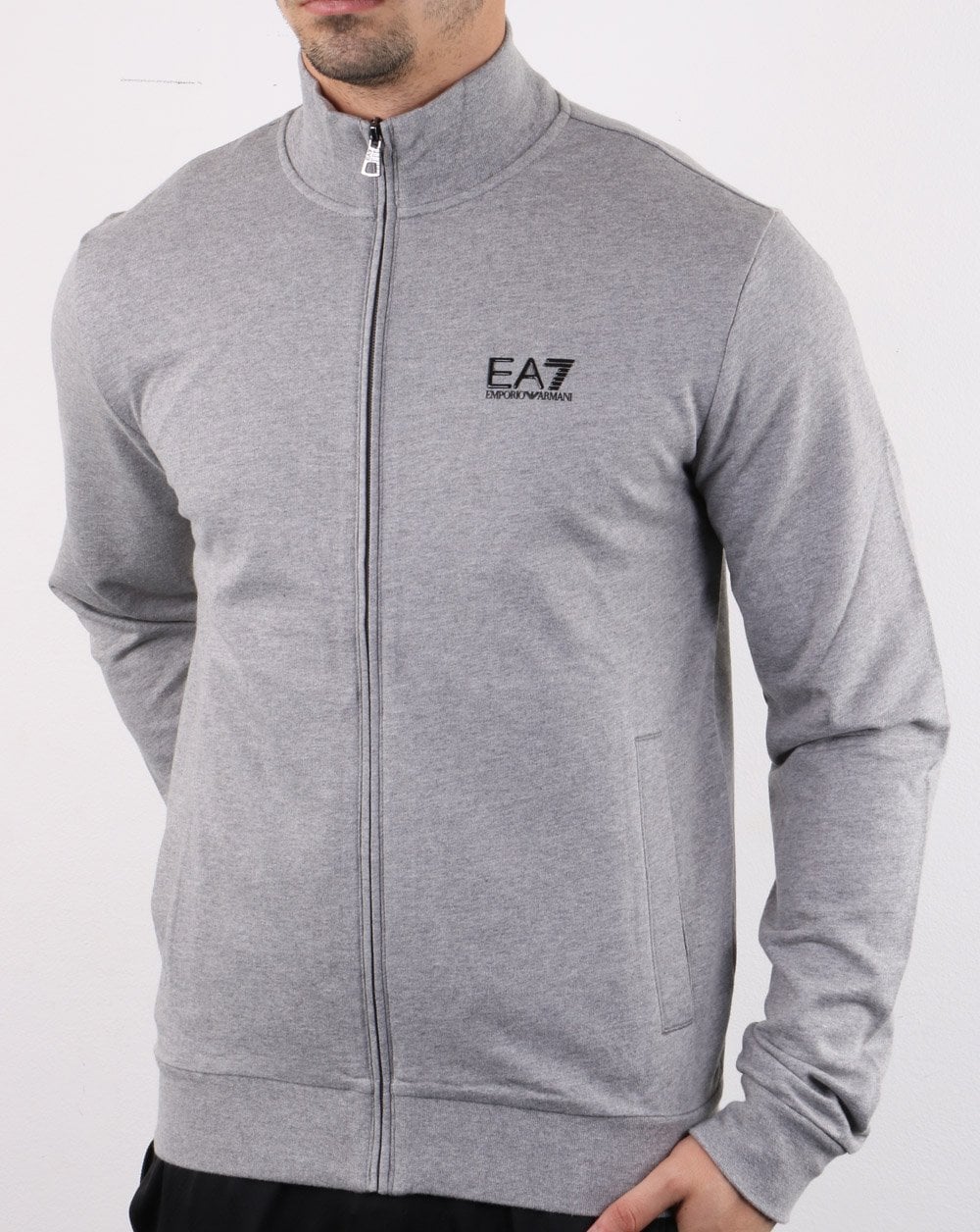Emporio Armani EA7 Track Top Medium Grey Melange - Image 2
