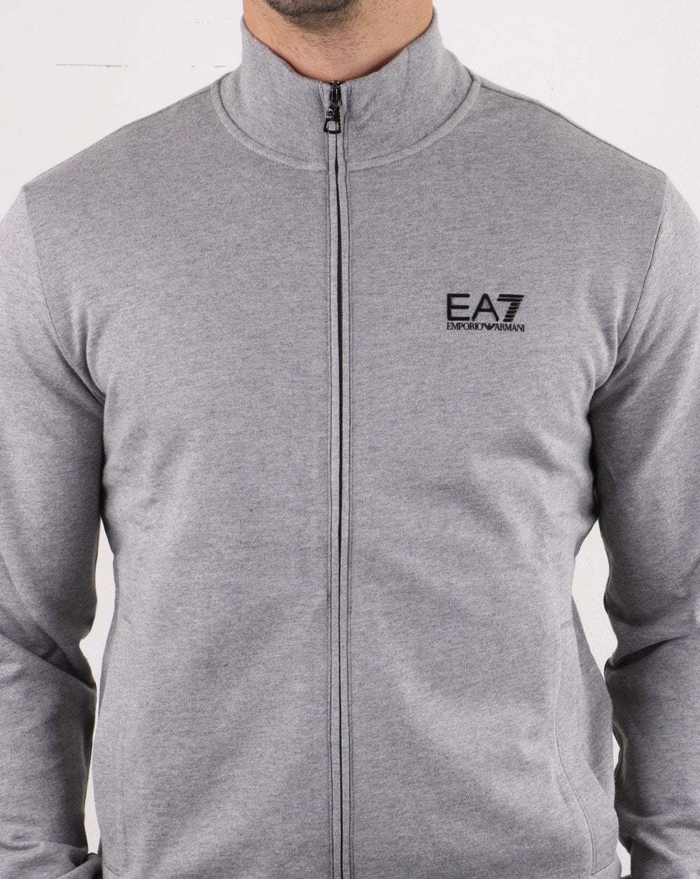 Emporio Armani EA7 Track Top Medium Grey Melange - Image 4