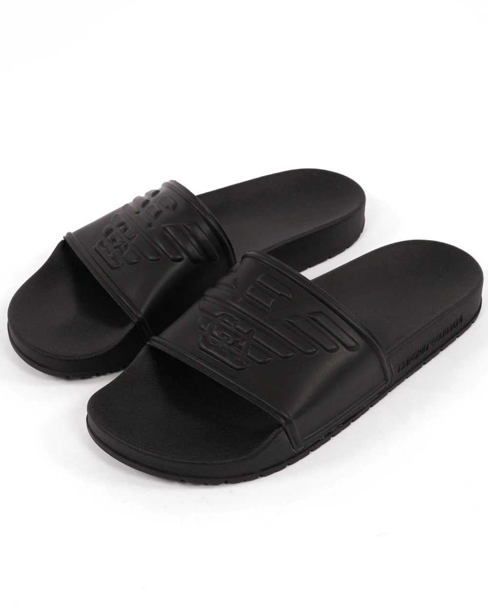 Emporio Armani Eagle Sliders Black