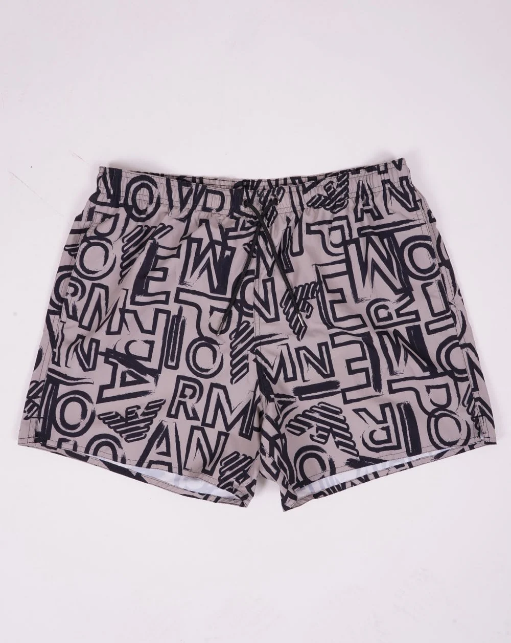 Emporio Armani Lettering Swim Shorts Sand